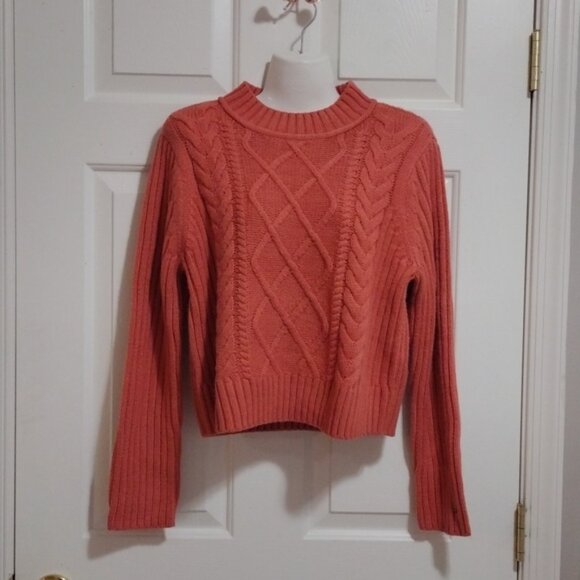 Tommy Hilfiger Sweaters - Tommy Hilfiger Coral Crew Neck Sweater Cable Knit Women's Medium